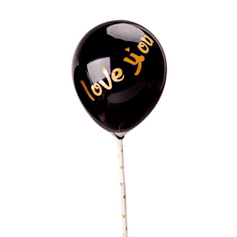 sinh nhật bánh kem trang trí  [FREESHIP] Que cắm bóng bay love và happy birthday