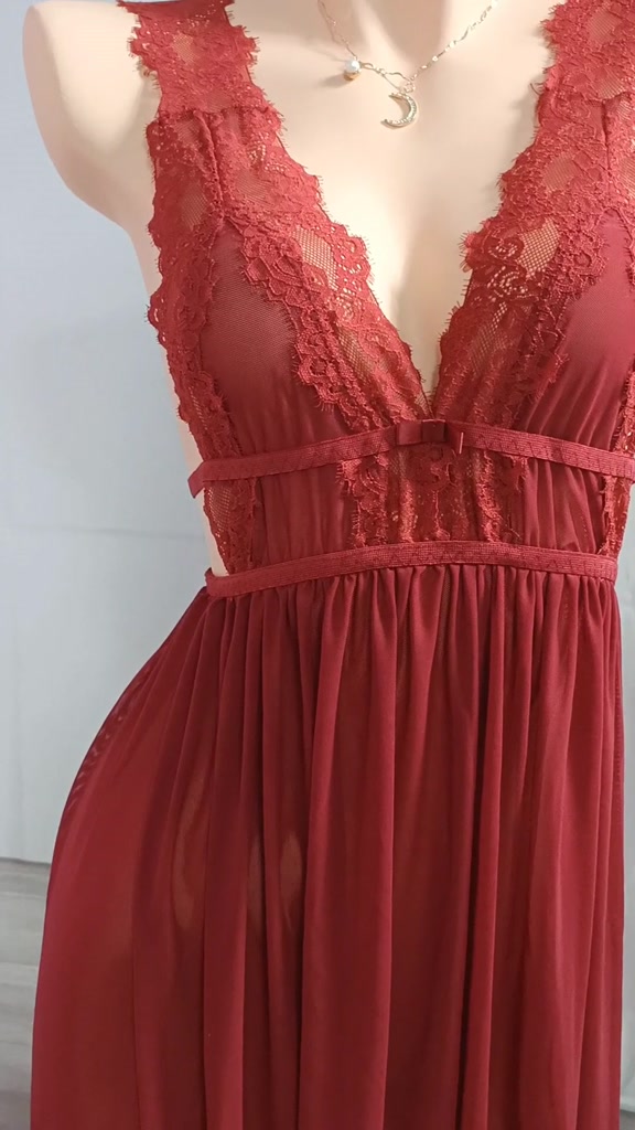 Đồ ngủ sexy gợi cảm Xuyên Thấu ROSA - DN06 vải Voan Mỏng Nhẹ, Thoáng Mát màu Đỏ | BigBuy360 - bigbuy360.vn