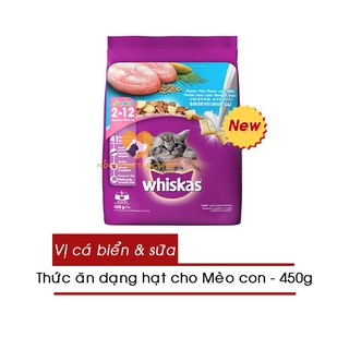 Thức Ăn Hạt Whiskas Cho Mèo Con Gói 450g -Vị Cá Biển Và Sữa- Whiskas Junior Ocean Fish