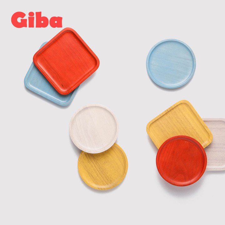 Dĩa gỗ chữ nhật, Khay gỗ tròn nhỏ - Lót ly gỗ, Khay gỗ đựng đồ ăn | BigBuy360 - bigbuy360.vn