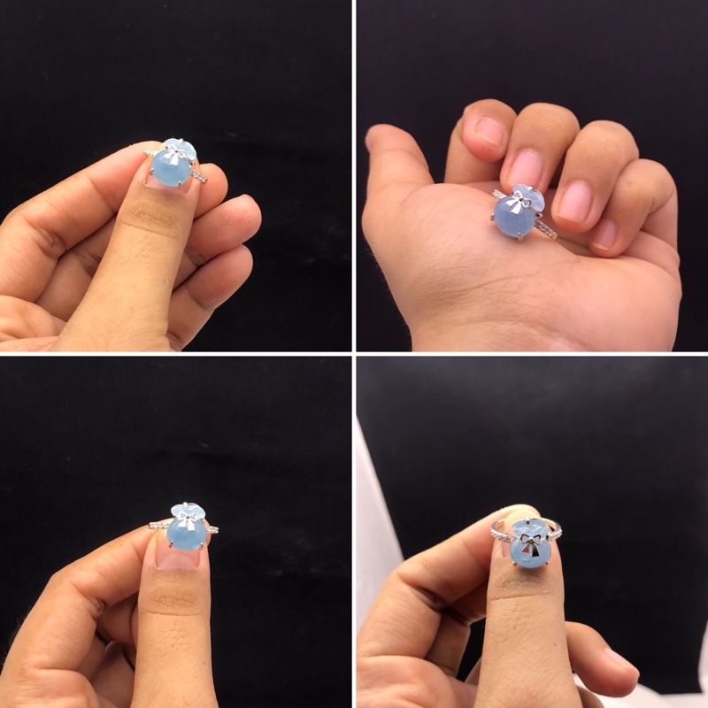 nhẫn túi tiền aquamarine