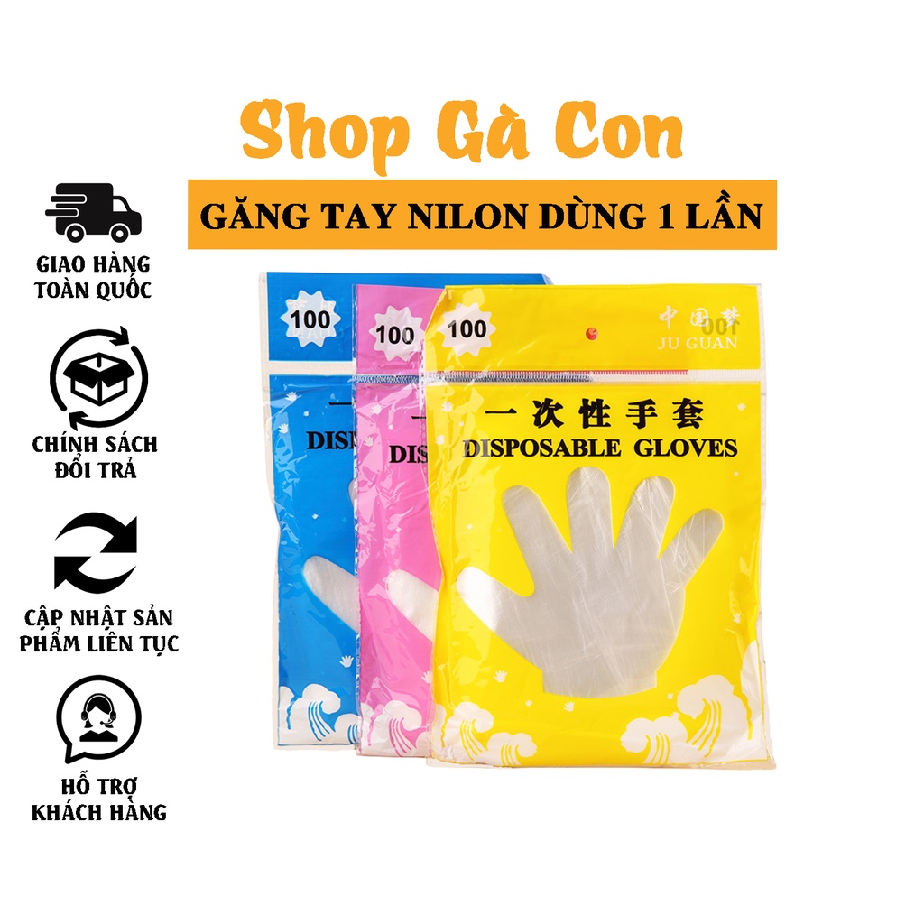 Set 50 Đôi Găng Tay Nilon Dùng 1 Lần Đa Năng