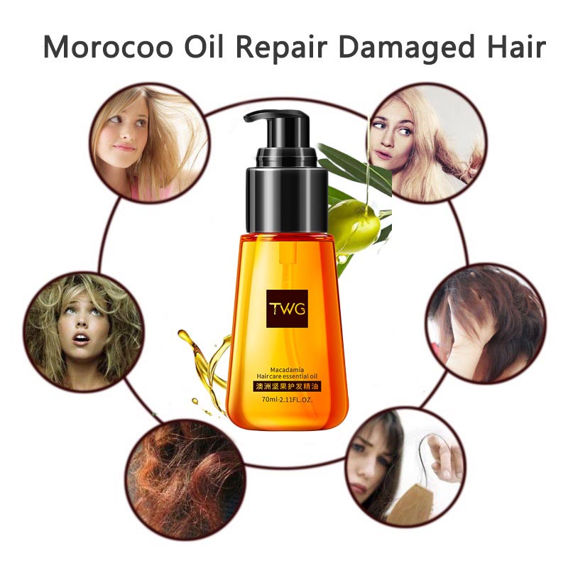 Tinh Dầu Moroccan Argan Ma-Rốc Tự Nhiên Nuôi Dưỡng Phục Hồi Tóc Hư Tổn 70ml