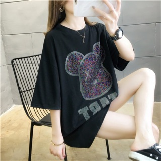 Áo thun hàng quảng châu chất cotton họa tiết chuột đính đá