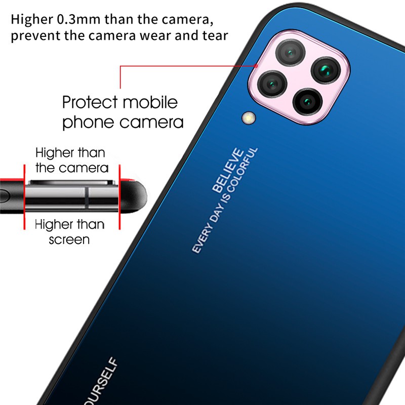 Kính Cường Lực Màu Gradient Cho Huawei P30 P20 Lite 2019 Pro Nova3E Nova4E Nova5I