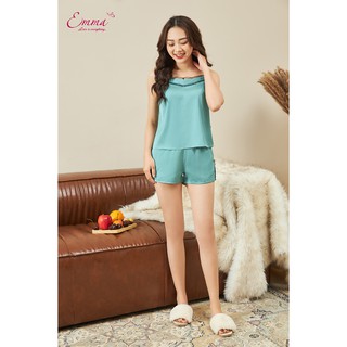 Bộ mặc nhà hai dây chất liệu lụa phối ren emma ehsl.21.013.16