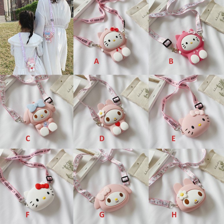 WIF Túi Đeo Chéo dạng hình Hello Kitty Dành Cho Bé Gái 18 H529