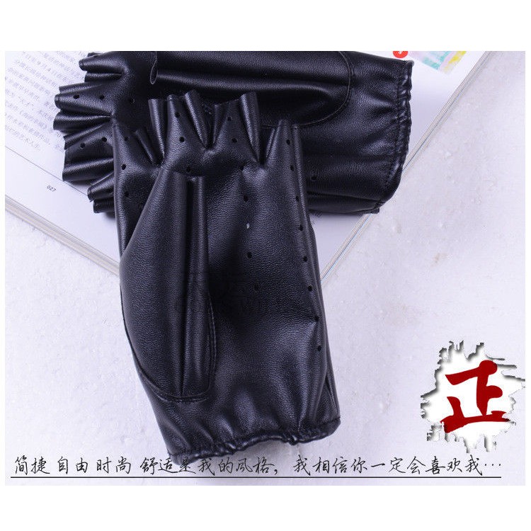 Găng Tay Vải Da Hở Ngón Cho Nam