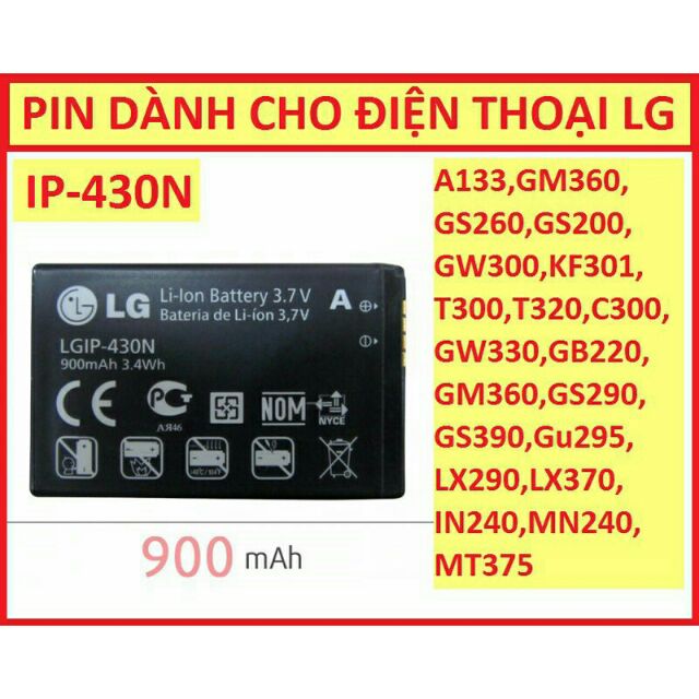 PIN LG LGIP-430N xịn  có bảo hành