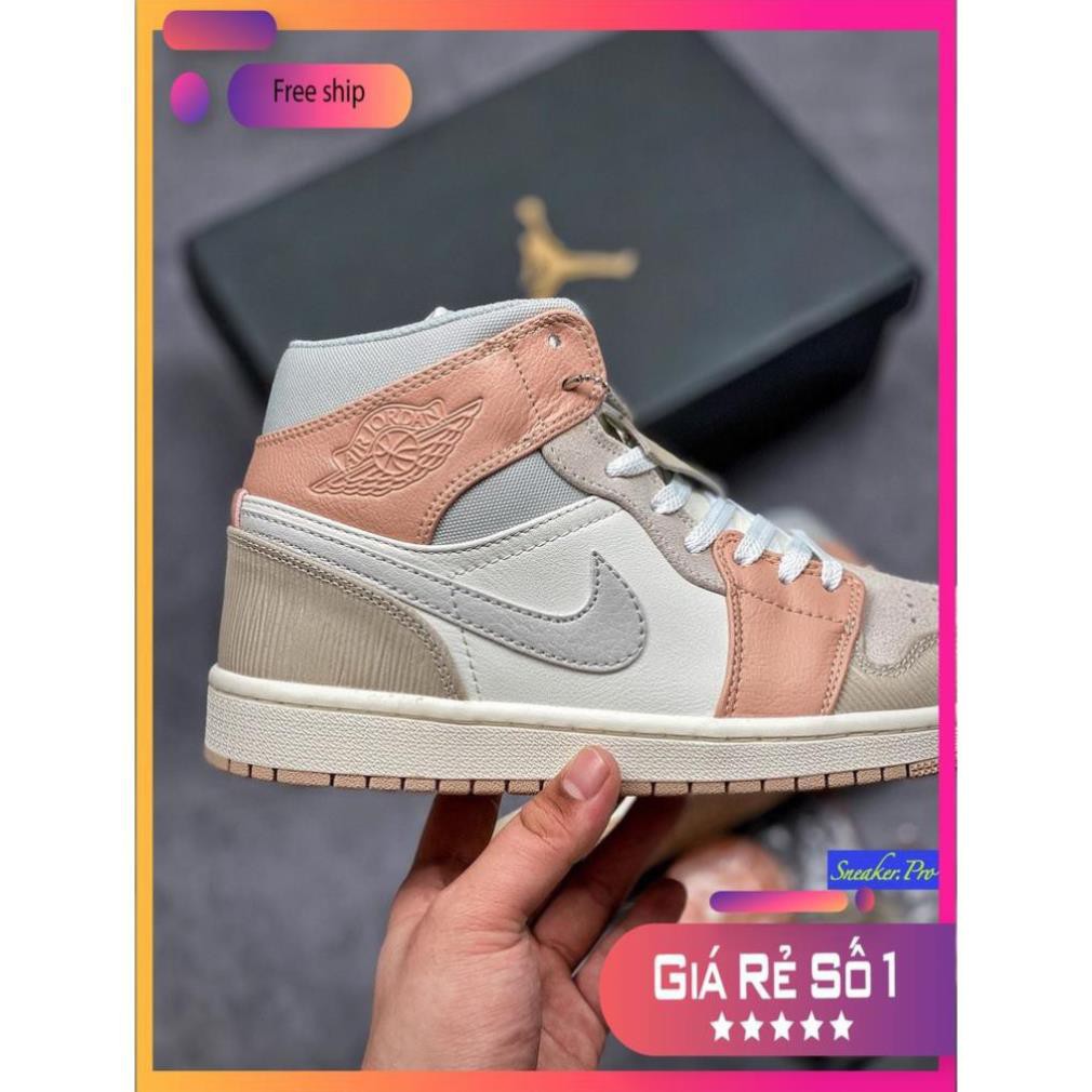 Giày thể thao cao cổ AIR Jordan 1 Mid Milan năng động êm nhẹ dành cho nữ