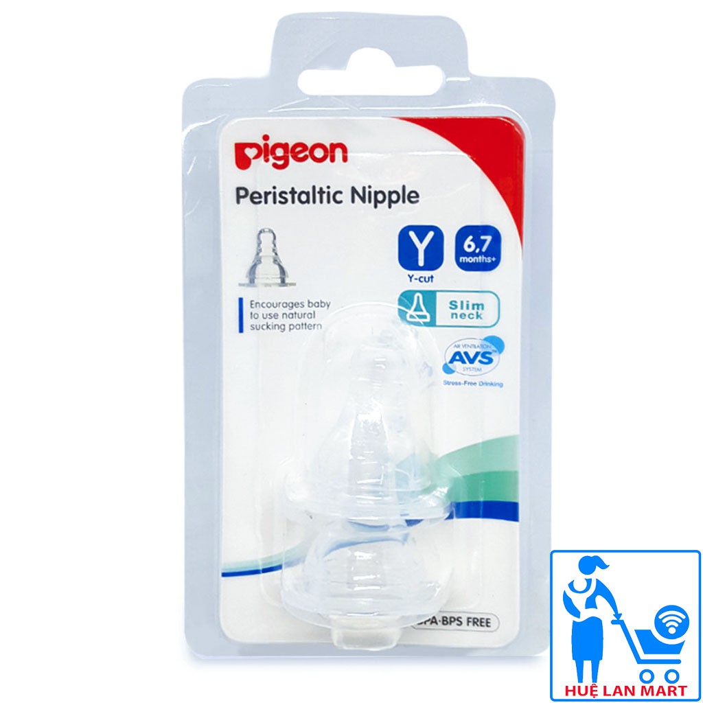[CHÍNH HÃNG] Bộ Đôi Núm Vú Pigeon Peristaltic Nipple Cổ Nhỏ Size Y