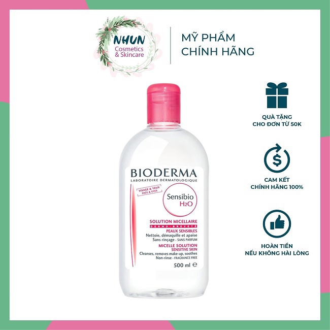 Nước tẩy trang Bioderma Crealine 500ml, tẩy trang Bioderma cho da thường, da khô, da nhạy cảm (NS)