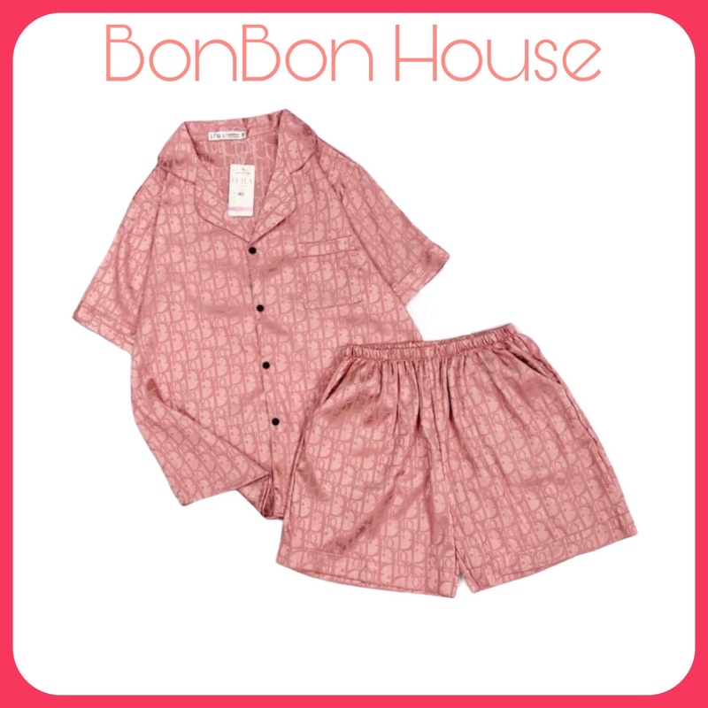 Bộ Pijama Lụa Gấm, Áo Cộc Quần Đùi Cao Cấp