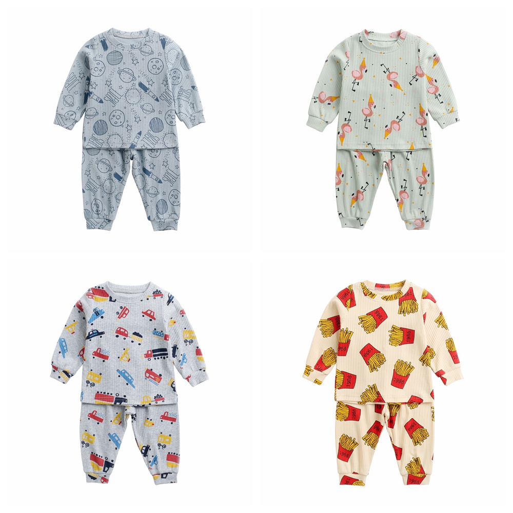 Bộ đồ 2 món Sanlutoz gồm áo + quần họa tiết hoạt hình bông hoa cho trẻ em