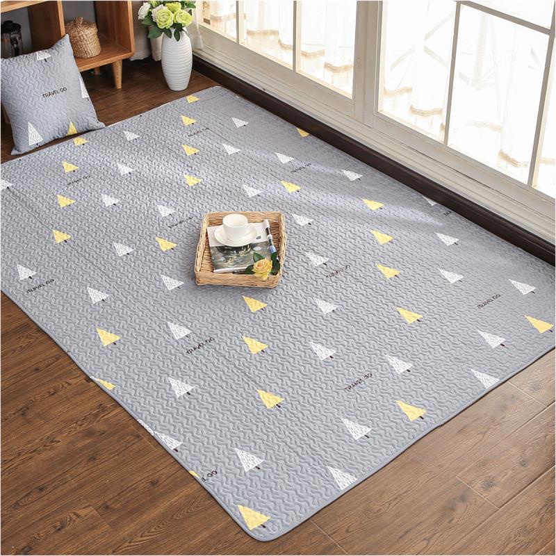 Tấm thảm trải sàn dạng chiếu tatami bằng vải cotton nguyên chất dày có thể giặt phong cách nghệ thuật cho phòng ngủ