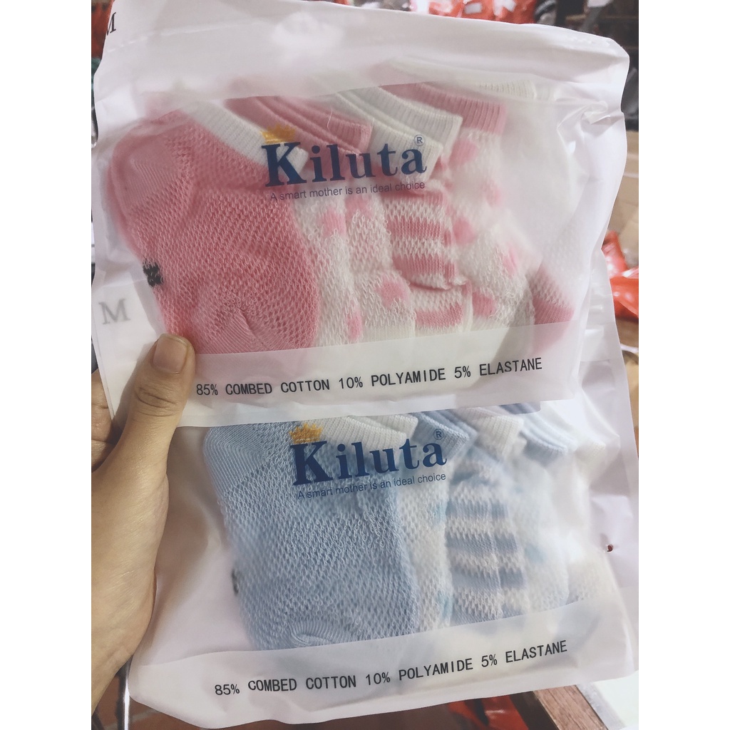 Set 5 đôi TẤT LƯỚI cotton xuất hàn mềm mịn , thoáng mát cho bé 0-2tuổi -QATE0019