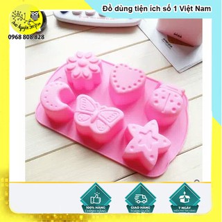 Khuôn silicon làm thạch rau câu socola 6 hình trăng sao ngộ nghĩnh-T3A2