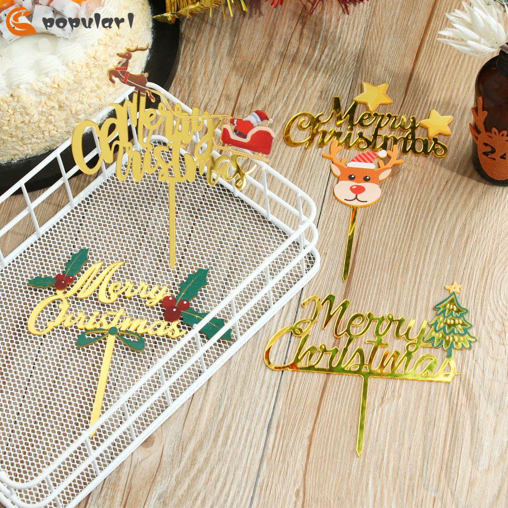 Cây cắm trang trí bánh kem bằng acrylic hình hoạt hình DIY