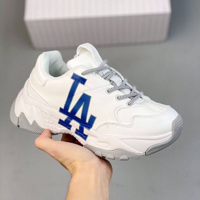 Giày thể thao MLB LA trắng đế tách màu xám hot trend nam nữ kiểu dáng sneaker