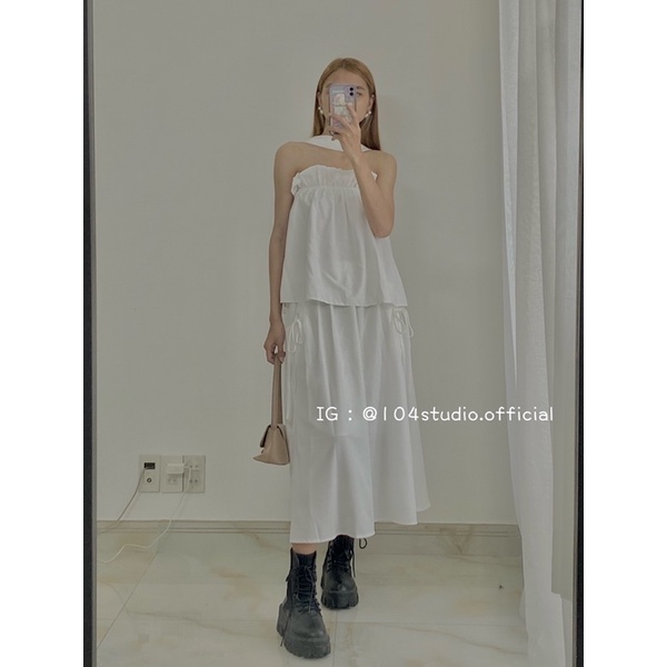 Chân váy dài thắt nơ