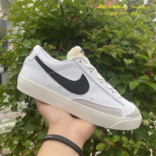 Giày Sneaker Nike Blazer Đen Trắng Cổ Thấp Nam Nữ, Giày Thể Thao Nike Blazer low 77 Vintage White Black Full Bill Box