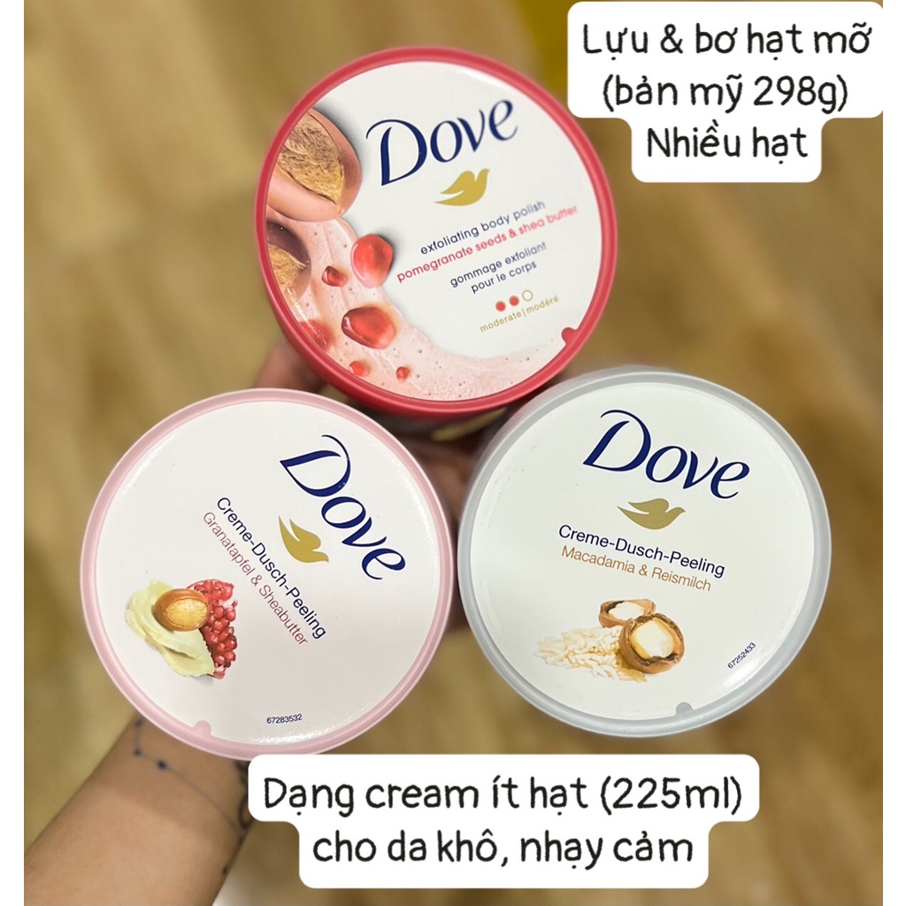 Tẩy da chết Body Dove giúp da mịn màng chiết xuất từ thiên nhiên