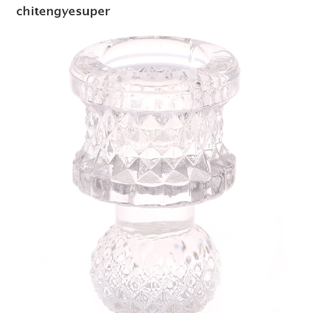 Chitengyesuper Vintage Glass Clear Candlestick Dinner Candle Holder Home Wedding Decorations CGS