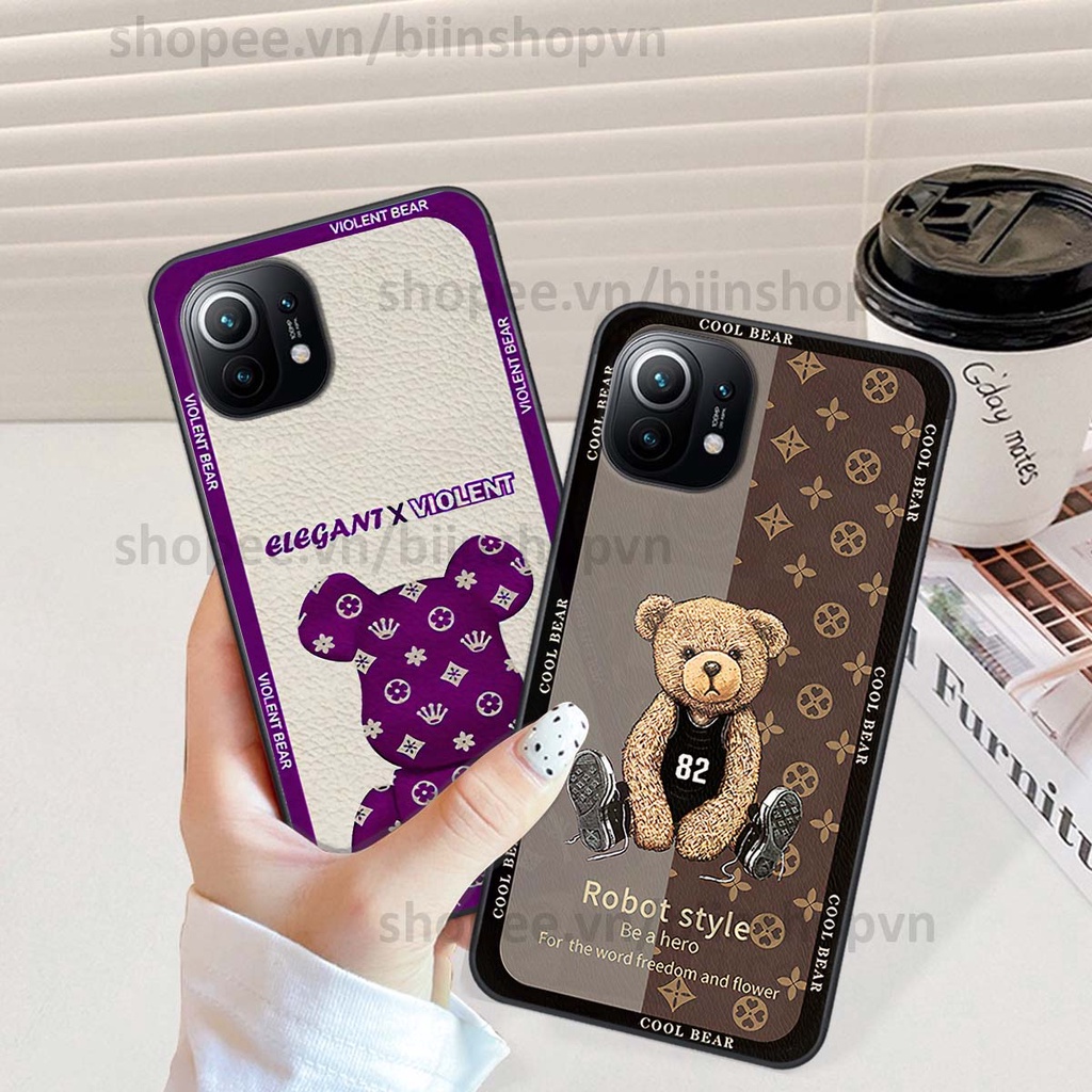 Ốp Xiaomi Mi 11 / Mi 11T / Mi 11 Lite hình gấu bear brick đẹp độc lạ, thời trang, cá tính