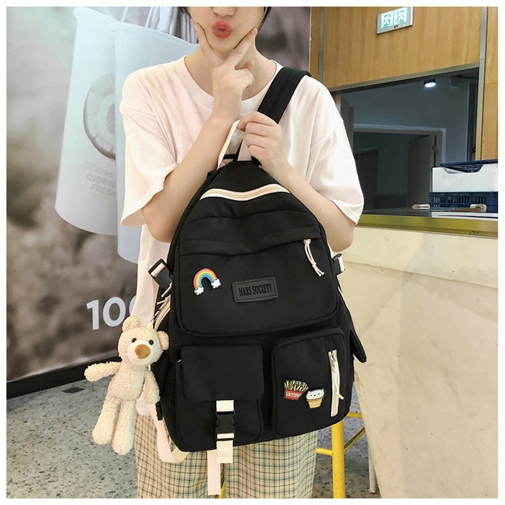 Balo thời trang ulzzang. nữ cao cấp đi học, đi chơi,du lịch,bền đẹp,dễ thương chống nước Hazin  BL614