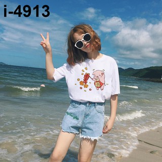 I4913 ÁO THUN HÌNH HEO DỄ THƯƠNG