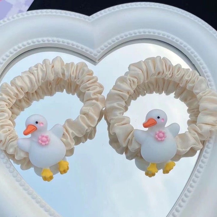 Dây Buộc Tóc Cao Su Mặt Hình Vịt Vàng Nhỏ Nhắn Dễ Thương Cho Bé Gái