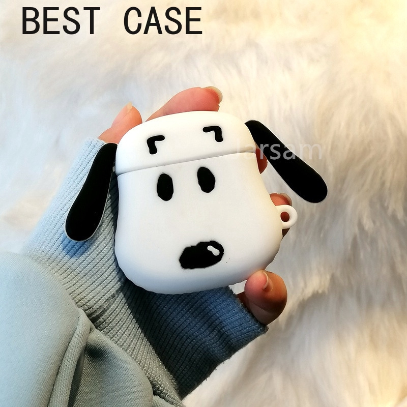 Vỏ bảo vệ hộp sạc tai nghe bằng silicon họa tiết hoạt hình 3D dễ thương thích hợp cho Airpods 2