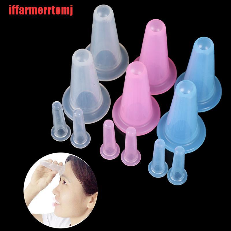 (Hàng Mới Về) Bộ 4 Cốc Giác Hơi Silicone Cho Mặt Và Cổ Chống Cellulite