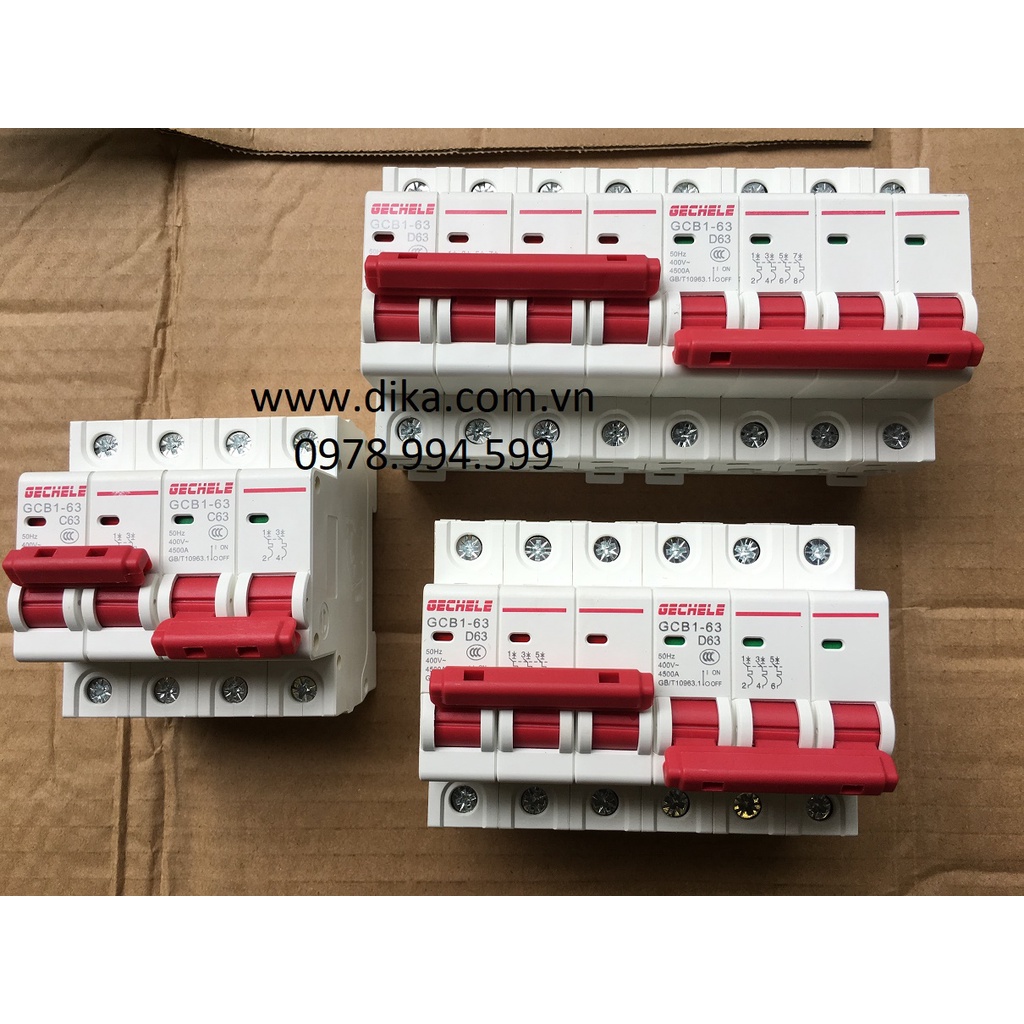 Át đảo chiều 4 pha  63A GECHELE GCB1-63 Attomat đảo chiều 4P