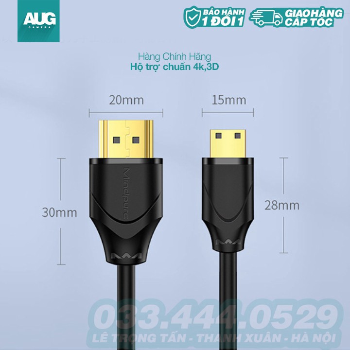 SIÊU RẺ | Dây Cáp HDMI to Mini HDMI MINDPURE