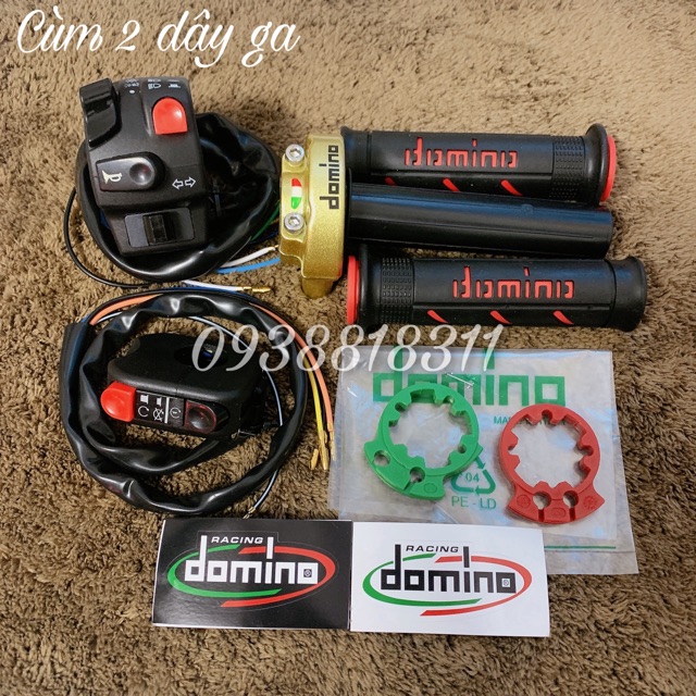 Combo cùm tăng tốc Domino + cùm công tắc Domino + cùm On Off + bao tay Domino