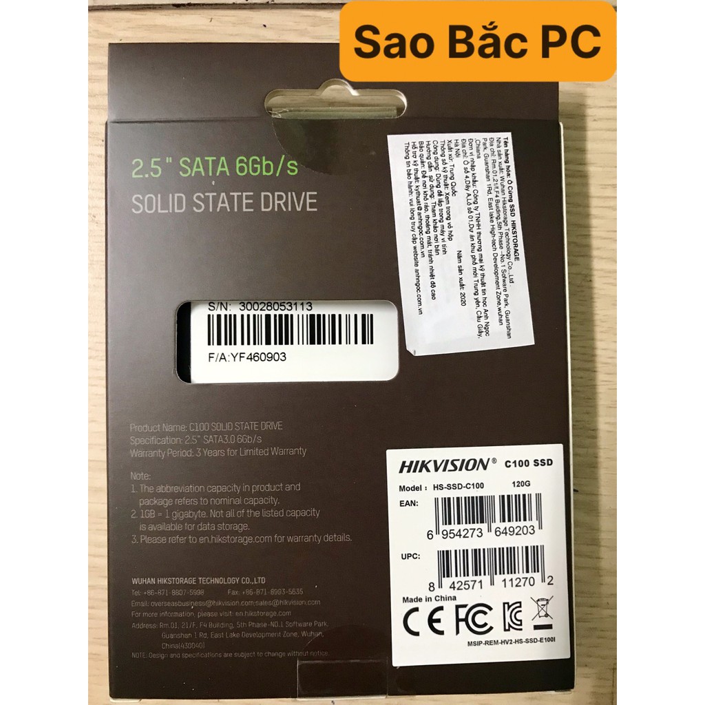 Ổ Cứng SSD HIKVISION C100 120GB Sata III - Hàng Chính Hãng