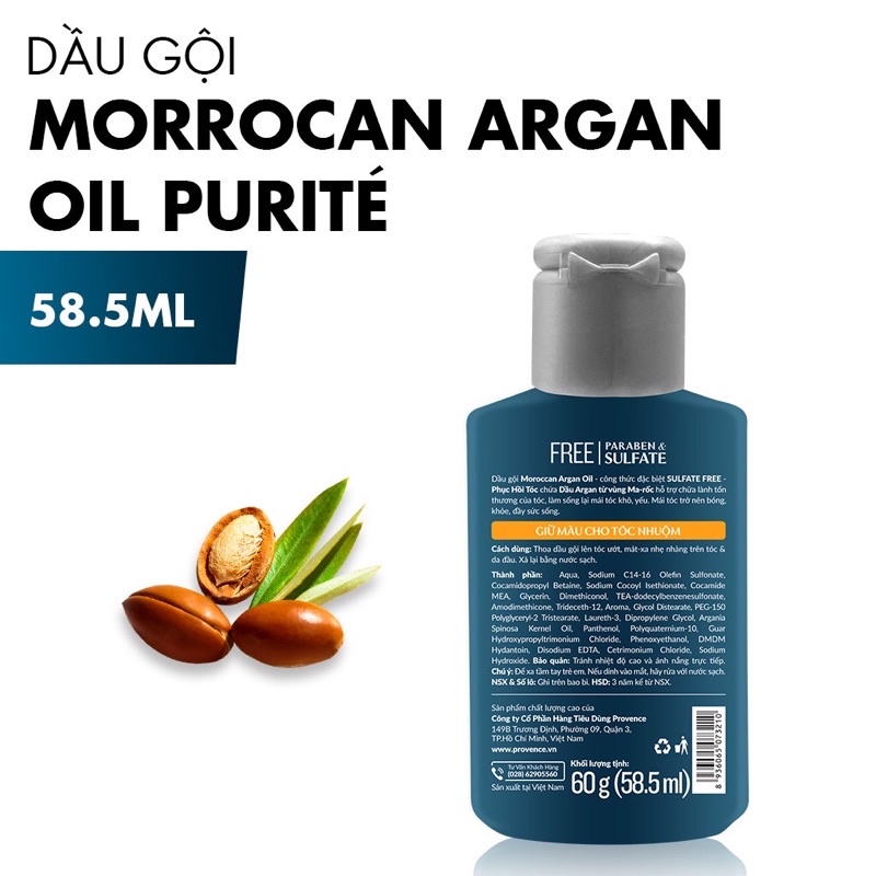 Sữa tắm Purité Hoa anh đào tặng kèm dầu gội Morrocan argan oil purite 58,5 ml