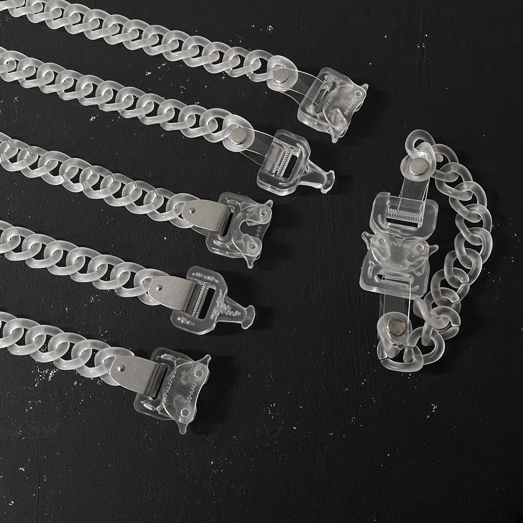 Vòng Cổ Nhựa PVC Trong Suốt Đa Năng Phong Cách Hiphop Đường Phố Cho Nam Nữ