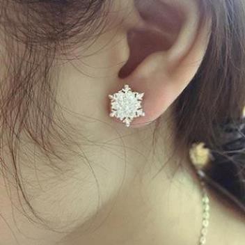 Bông Tai Bạc Nữ ❤️FREESHIP❤️ Hoa Tai Bạc Bông Tuyết Bạc 925