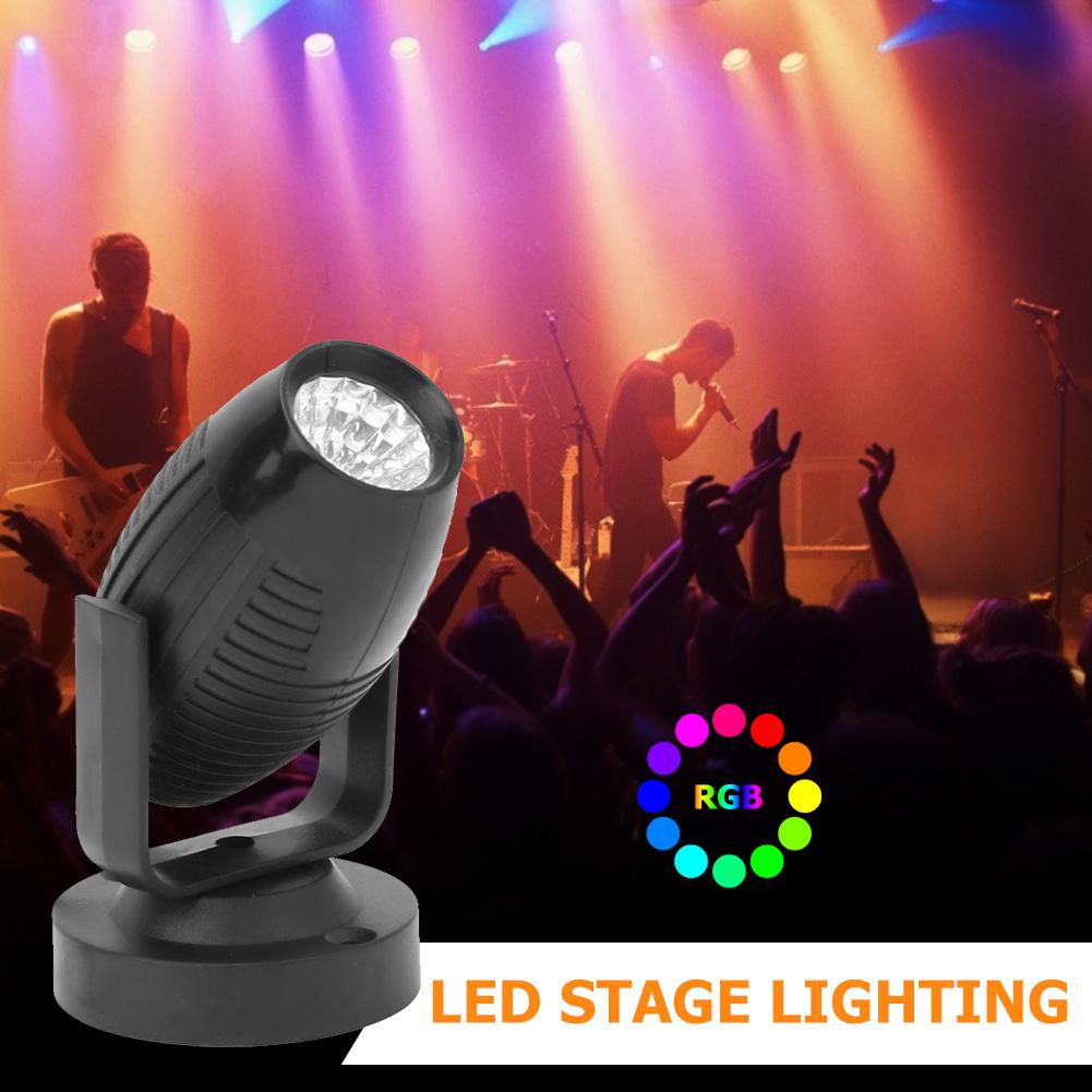 Đèn chiếu sân khấu led rgb 85-265v 360 độ ktv bar dj disco party wedding atmosphere spot beam đèn vỏ đen