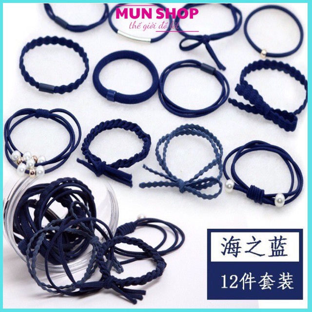 (BUỘC TÓC HÓT) hỘP 12 CHIẾC CHUN BUỘC TÓC SIÊU ĐẸP