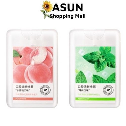 Xịt Thơm Miệng Heyxi Vuông 20ml Kháng Khuẩn Hương Đào Và Bạc Hà
