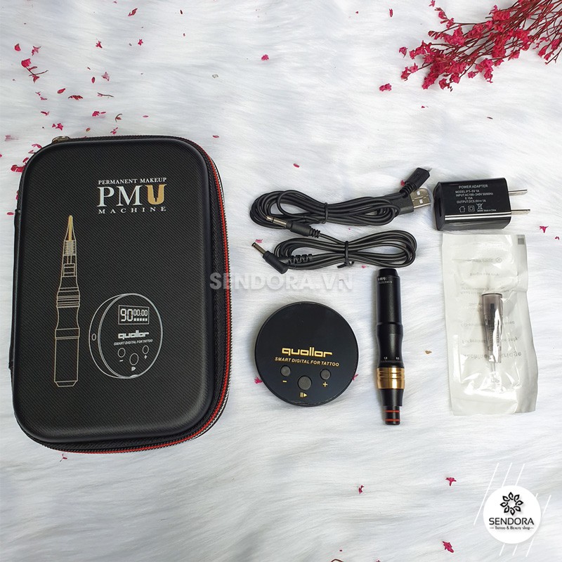 Máy phun xăm kỹ thuật số mini kim lò xo PMU-03, Máy phun môi kỹ thuật số Sendora