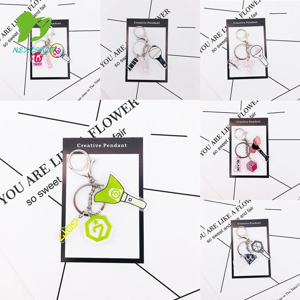 Móc Chìa Khóa Bằng Kim Loại Và Acrylic Hình Nhóm Nhạc Got7 Blackpink Twice Exo Bts Sáng Tạo