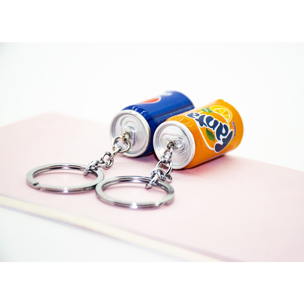 Móc khóa thời trang hình lon nước nhỏ nhắn sáng tạo