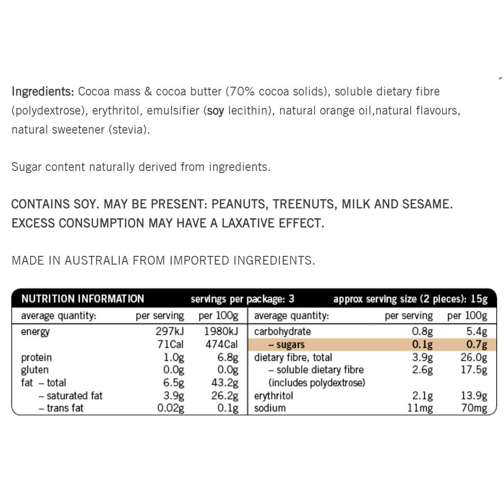 Socola đen không đường hạnh nhân/Cam Well Naturally No Sugar Added Almond Chip Bar/Orange 45g - OZ - Aust Shop Chocolate