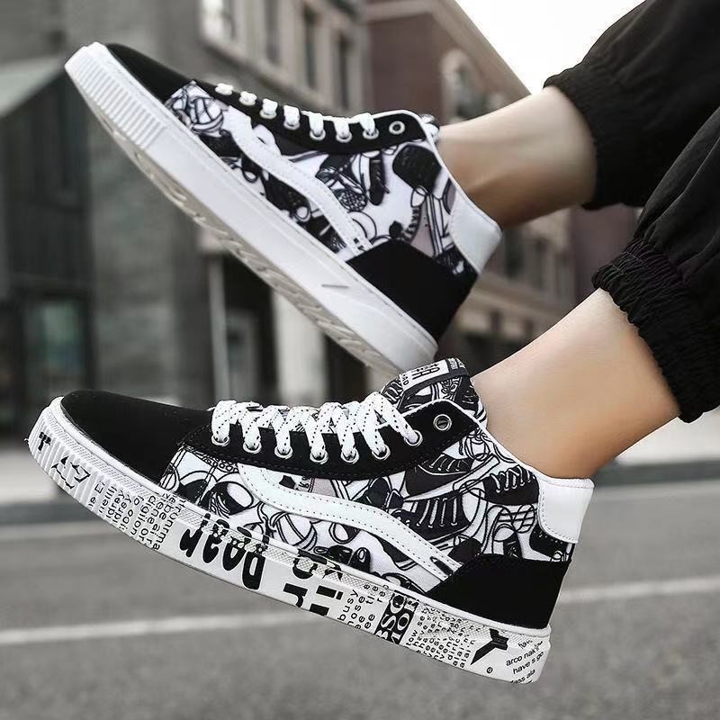 Giày Vải Canvas Cổ Cao Phong Cách Hàn Quốc Thời Trang Xuân Hè Mới 2022