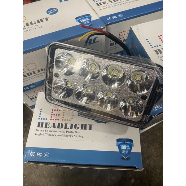Đèn Led trợ sáng ô tô xe máy - Đèn Led 8 mắt siêu sáng - dùng chung điện 12/24v cao cấp- chống nước độ bền cao