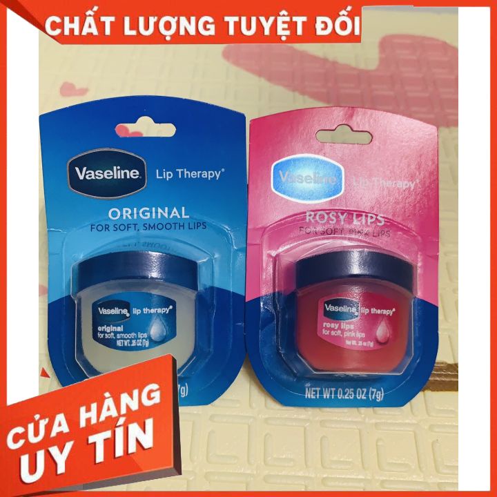 [chính hãng]Son Dưỡng Môi Vaseline không màu và màu hồng Mùi Hoa Hồng dưỡng ẩm làm mềm môi chống khô nứt nẻ môi giup môi